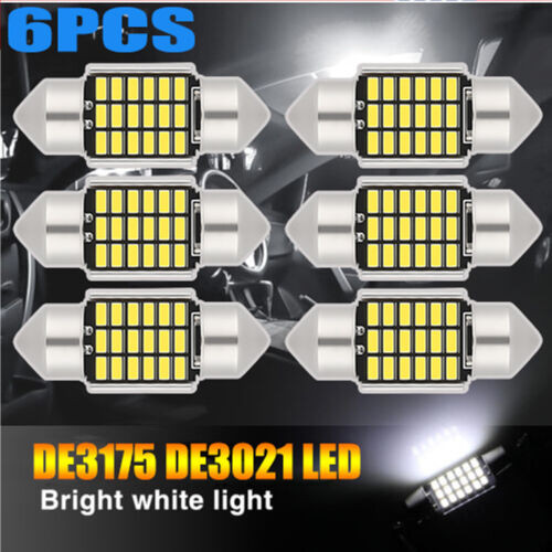 6Pcs 31MM Festoon DE3175 LED Map/Dome Interior Light Bulbs 6000K White CANBUS US