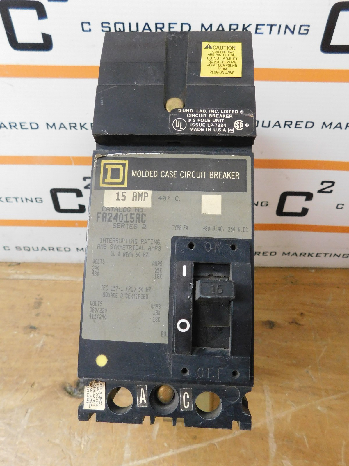 Square D FA24015AC 15AMP I-Line Circuit Breaker used CSQ