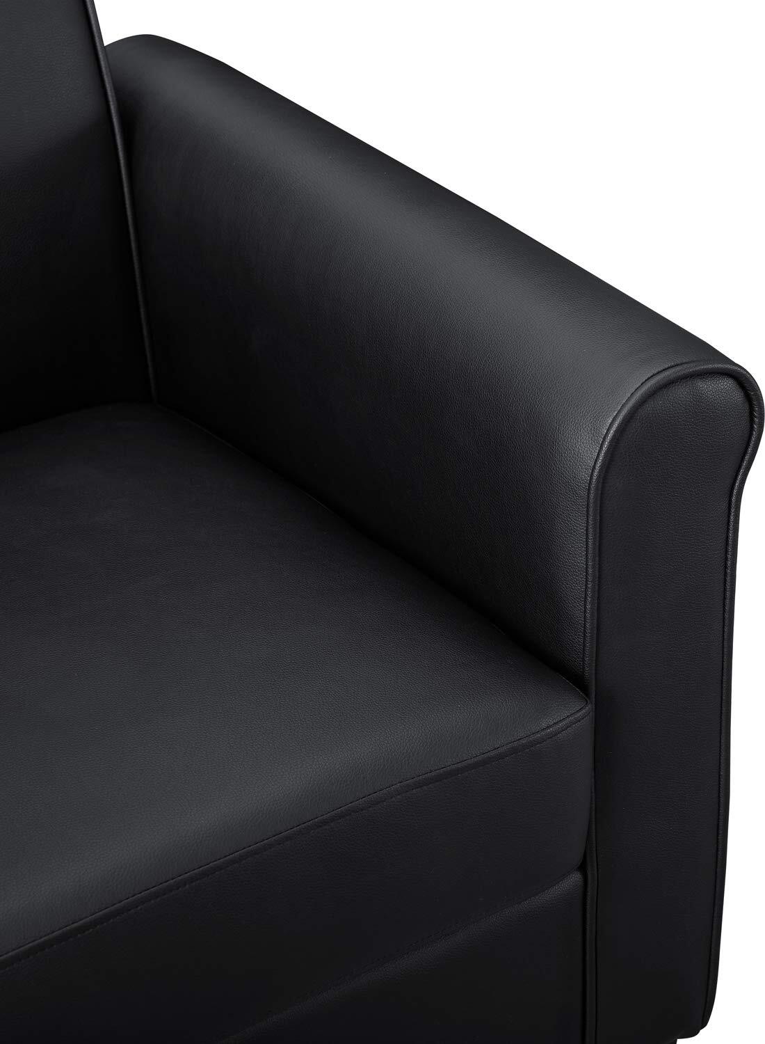 Upholstered Accent Arm Chair Faux Leather Single Sofa for Living Room