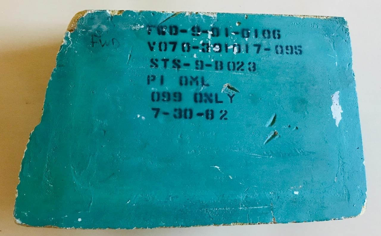 NASA Space Shuttle Fit Check Tile, Challenger OV 099 Forward Fuselage