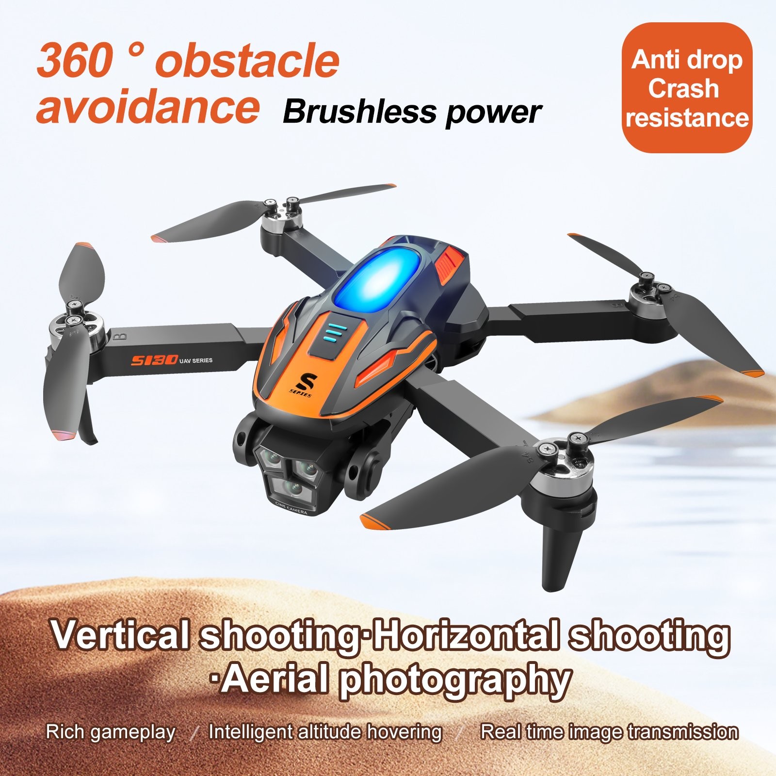 NEW Drone 2026 4K HD Dual Camera WiFi FPV RC Foldable Quadcopter + 1/2 Batteries