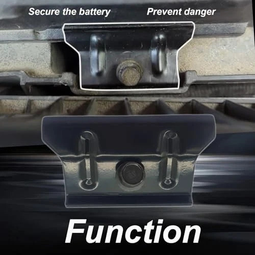 Car Battery Hold Down Bracket, Metal, Floor Mount, Black, Compatible with Kia