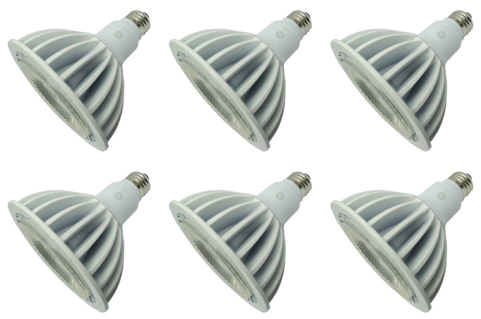 (6 bulbs) GE 30233 LED PAR38, 3100 lumens, 32 watt, 3500K Natural White, 15