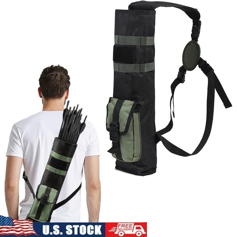 Durable Archery Quiver Adjustable Strap Molle System Large Pocket Outdoor New