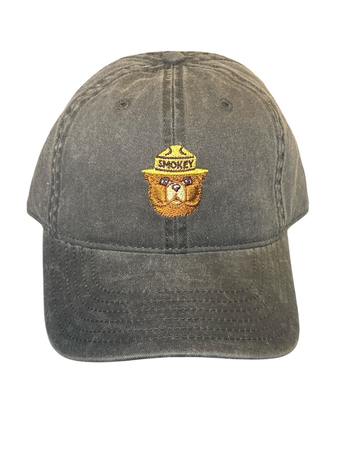 Smokey the Bear-Officially Licensed-Distressed Black/Gray Adjustable Hat/Cap-NWT