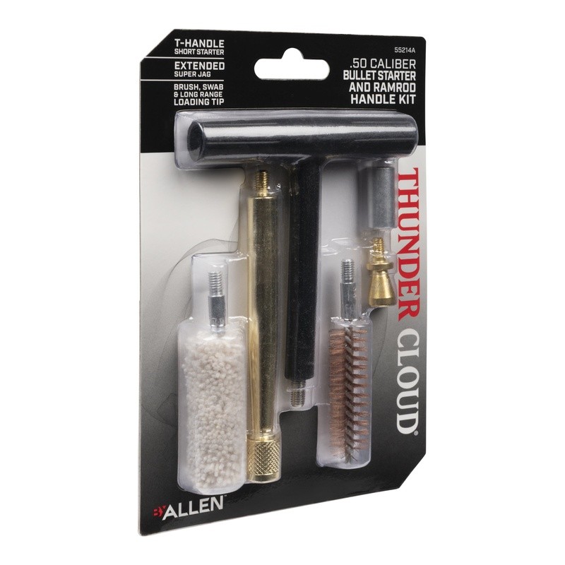T-Handle Bullet Starter Kit 50 Cal Brass Jag Cleaning Swab Brush Muzzleloader US