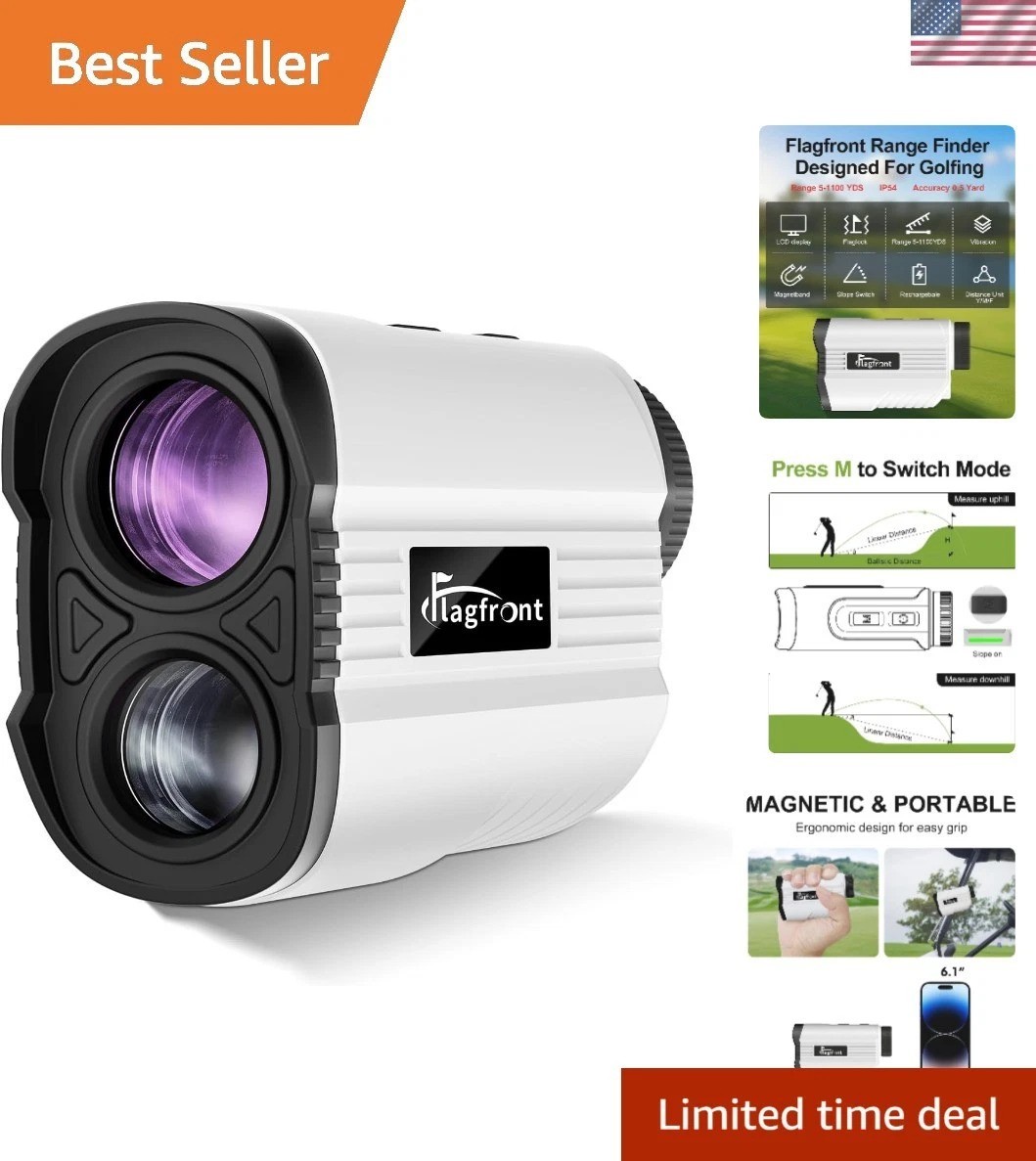 High-Precision Golf Range Finder - 1100 Yards with Flag Lock Vibration & Slope
