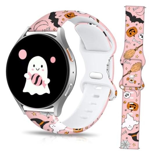 Christmas Halloween Watch Bands Compatible with Samsung Galaxy Pink Halloween