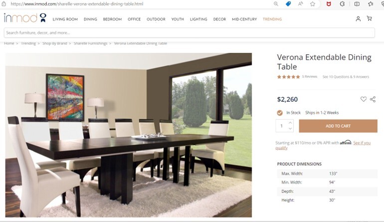 dining room table and chair set