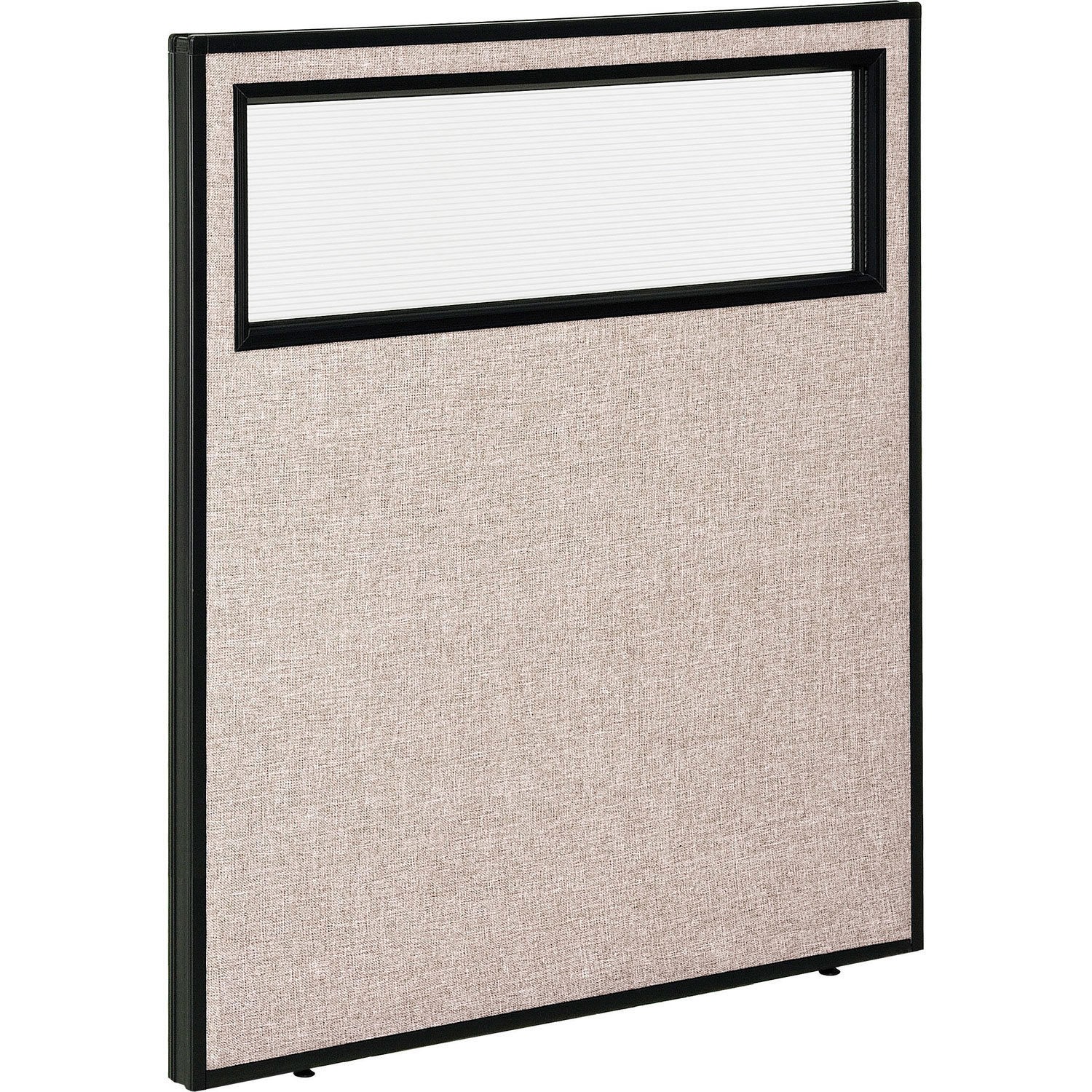 Office Partition Panel With Partial Window 36-1/4"W x 42"H Tan
