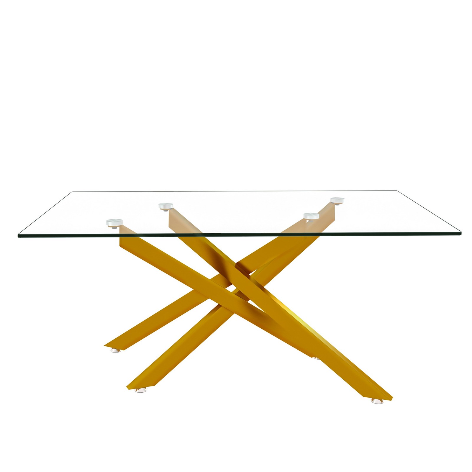 39.4" Rectangular Clear Tempered Glass Coffee Table Living Cocktail Centre Table