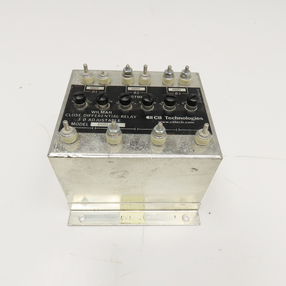 Wilmer CII Tech. D101-7X Close Differential Relay 3Ph Adjustable 208V Parts