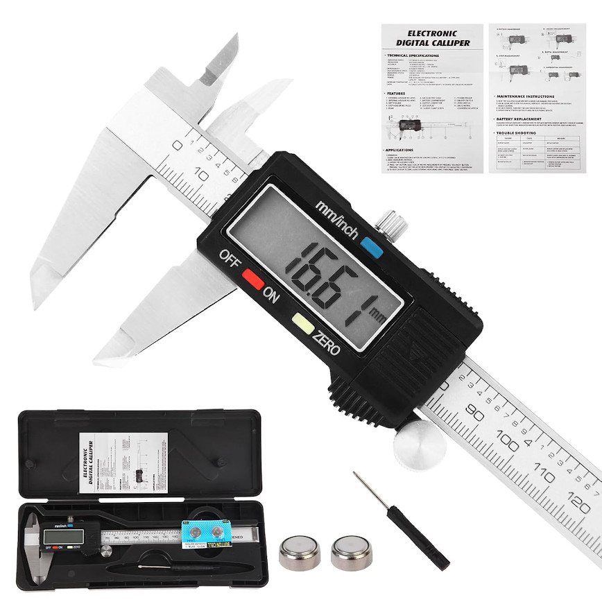 Calibrador Digital 6" Pie de Rey Vernier de Acero Medición Precisa Taller PRO