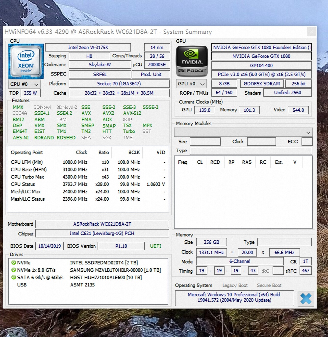 Intel Xeon W-3175X SRF6L 28C 3.1GHz 3.8/4.3/4.5GHz 38.5MB 255W LGA3647 DDR4-2666
