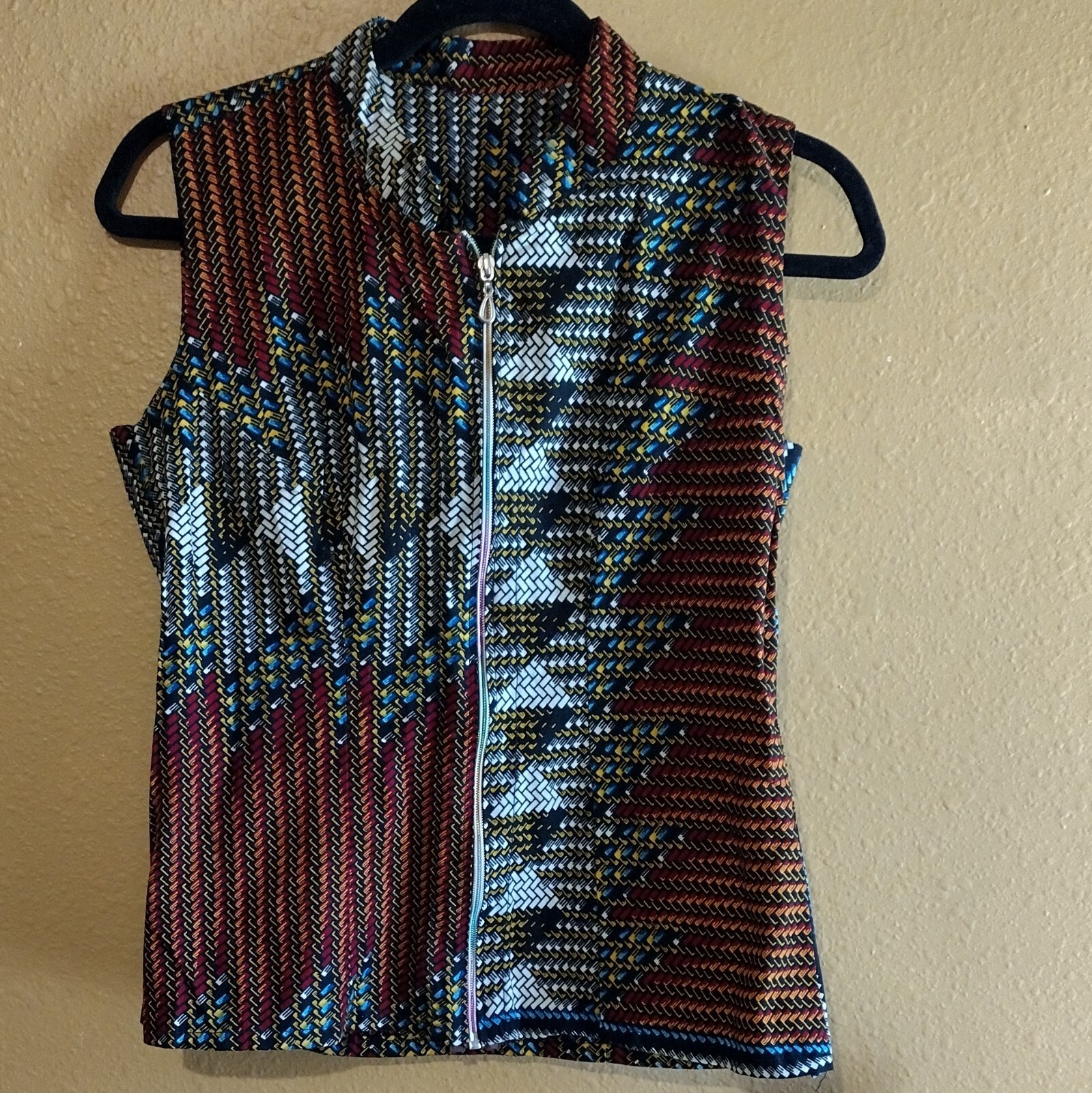 African Print Vest Fit Medium