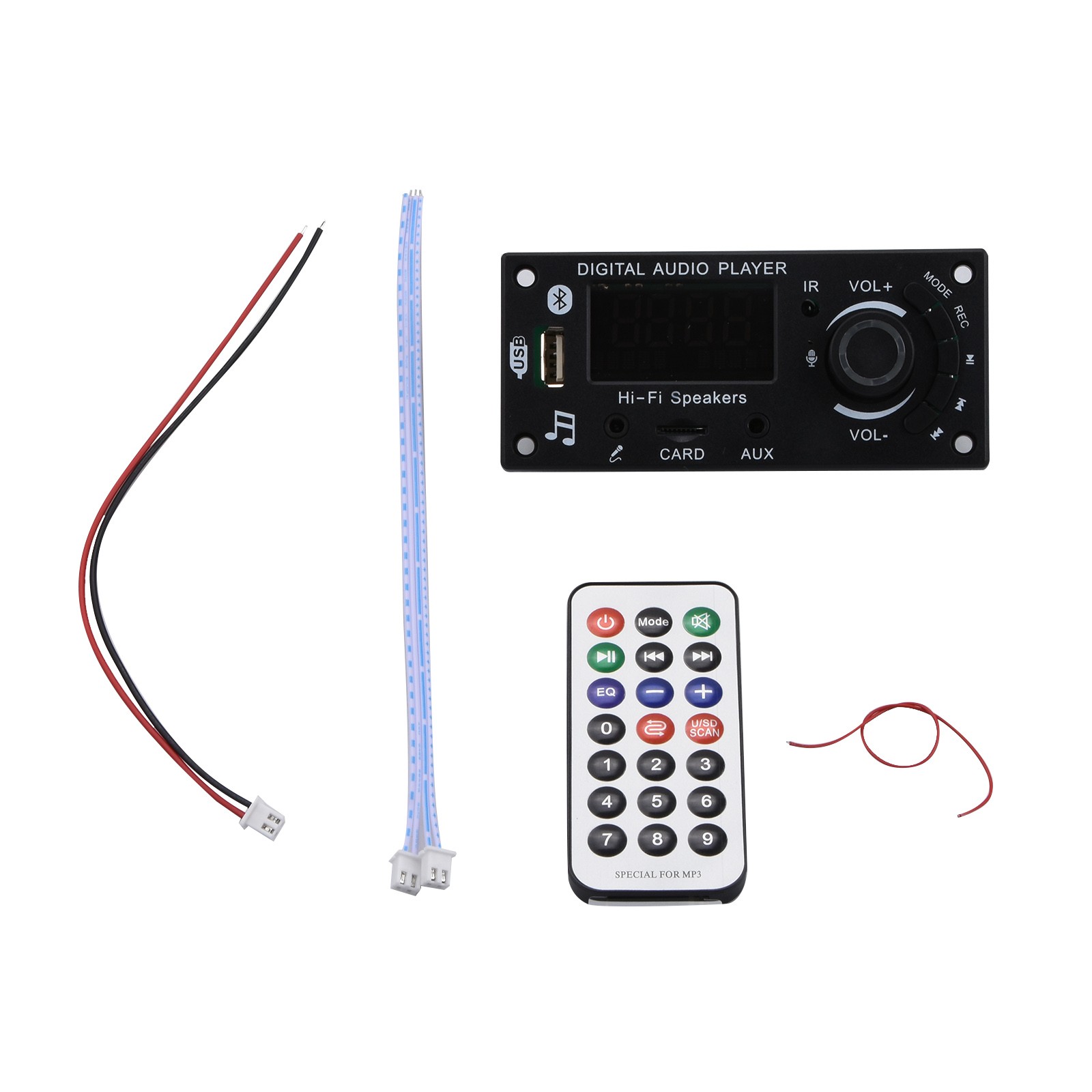 DC7-25V MP3 Decoder Board 2*50W Bluetooth Amplifier Car Audio Player FM Radio TF