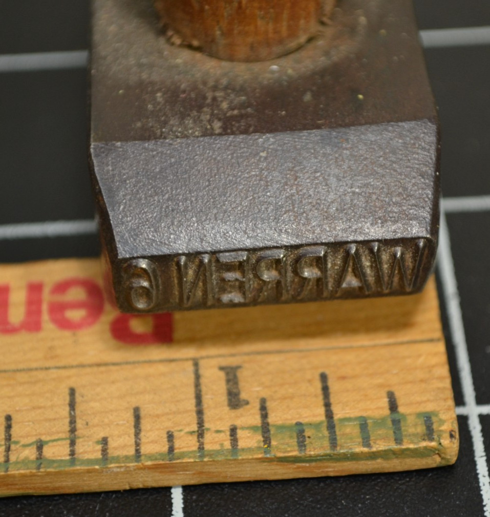 WARREN TOOL CO. - TOOL MARKING STAMP FOR 6# SLEDGE HAMMER HEADS