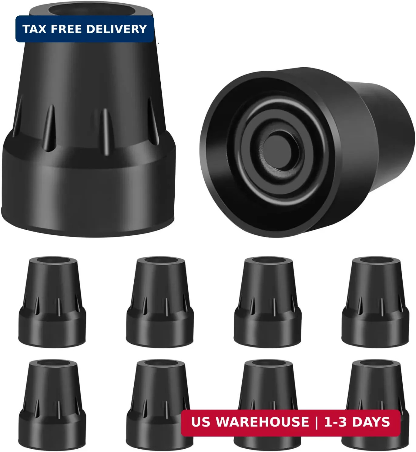 SenseYo 8 Pcs 3/4 Inch Replacement Cane Tips Heavy Duty Walker Tip Rubber Crutch