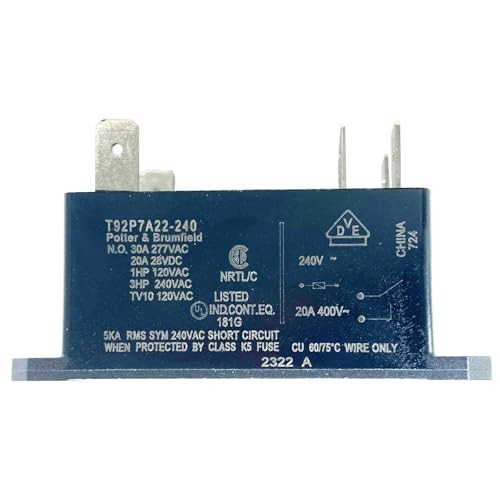 -Pack T92P7A22-240 Power Relay - 240VAC 30A 6-Pin DPST-NO Industrial Relay - 1