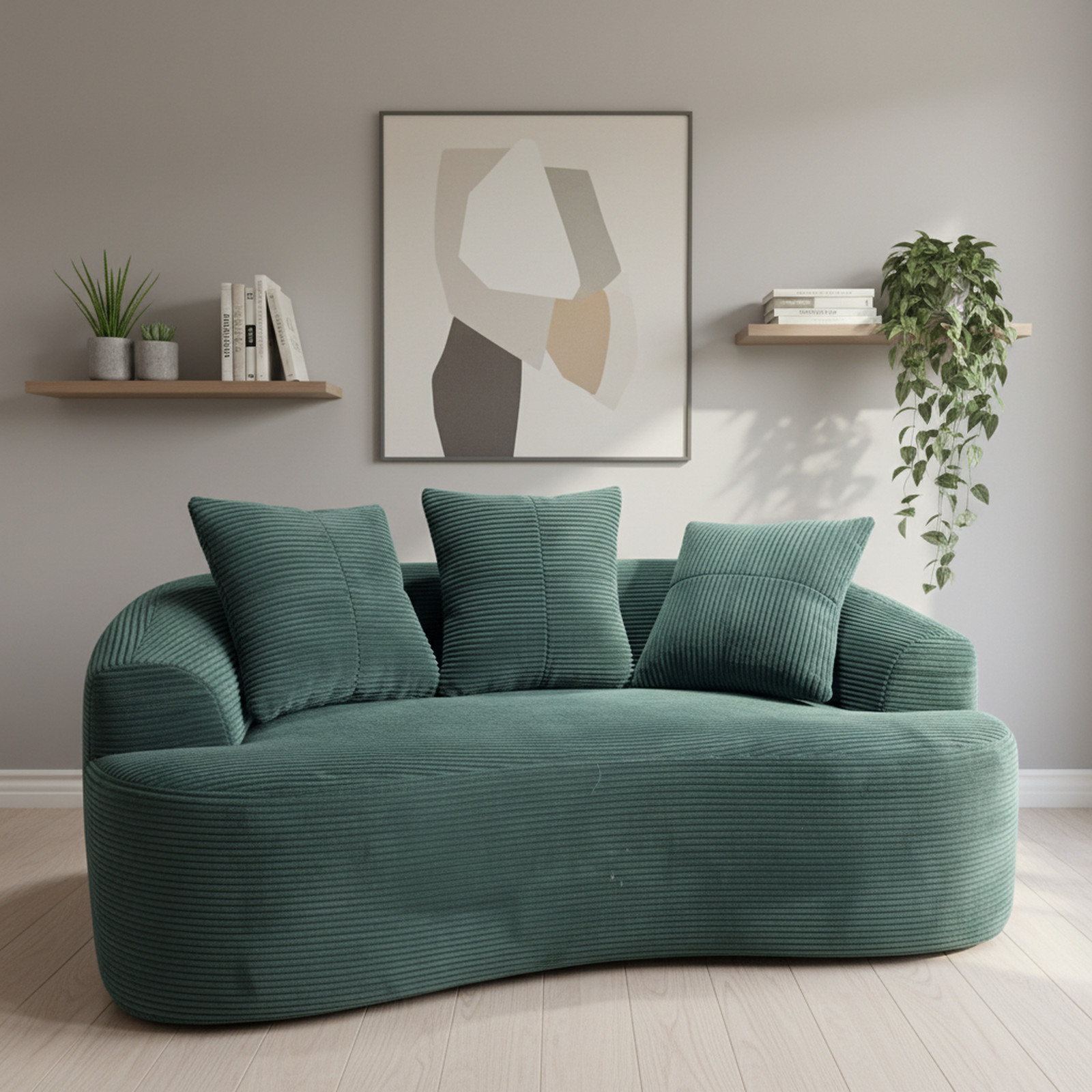 65.35" Curved Loveseat Sofa with Pocket Spring Cushions for Soft Seating, Smal