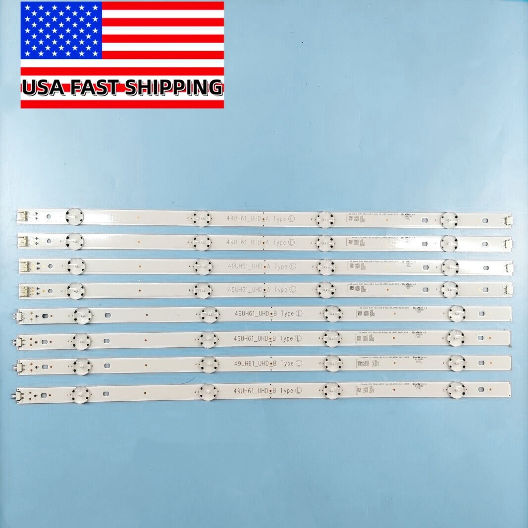 LED Backlight Bars(8) For LG 49UH61_UHD_A AGF79082401 49UH6090 49UH6100 49UH610A