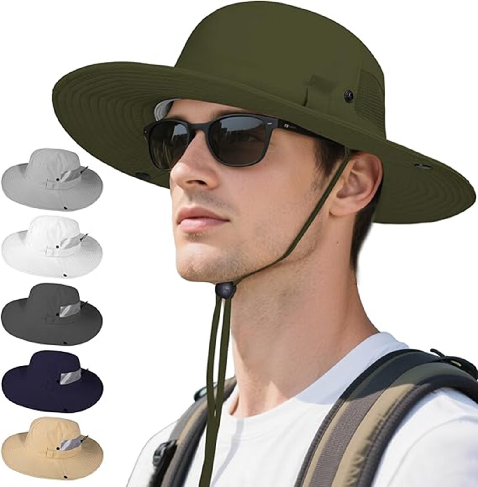 Oversized Fishing Hat UPF 50+ UV Protection Waterproof Cap for Hiking Beach