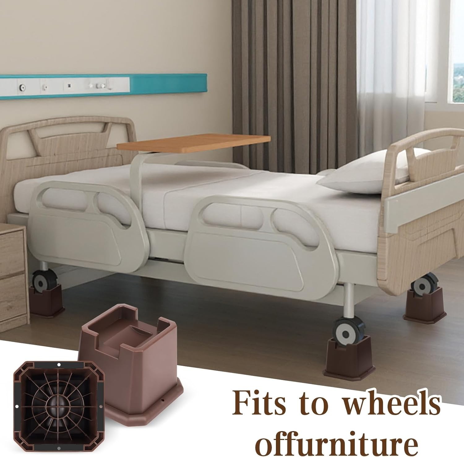 Adjustable Bed Furniture Risers Elevation in Heights Heavy Duty Risers for Bo...