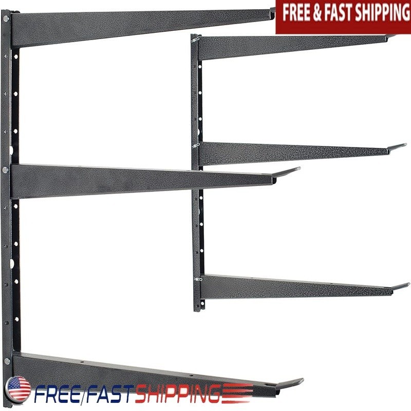Heavy Duty Wall Mounted Storage Rack 3 Tier Adjustable Shelving Unit Steel New