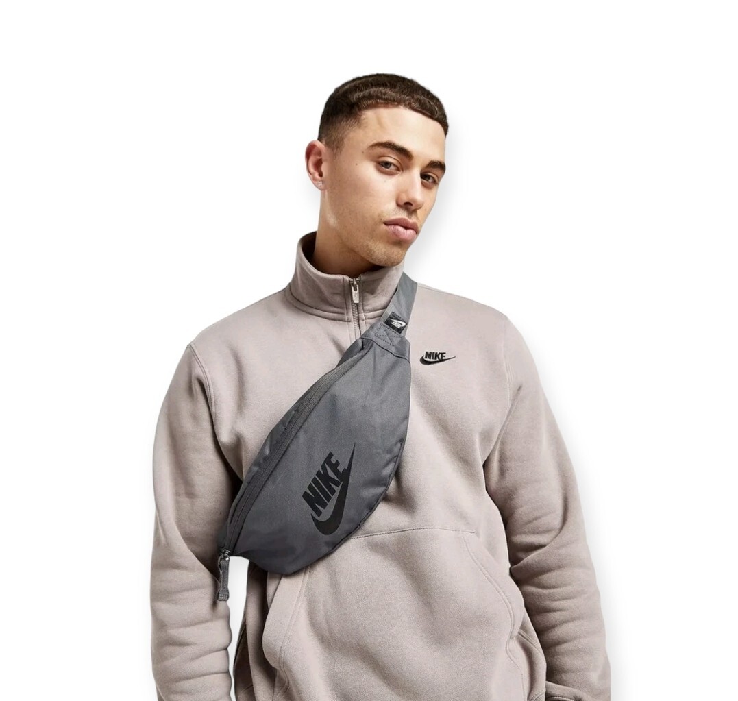 Nike Heritage Crossbody Waist Bag Fanny Pack Belt Festival Pouch Grey