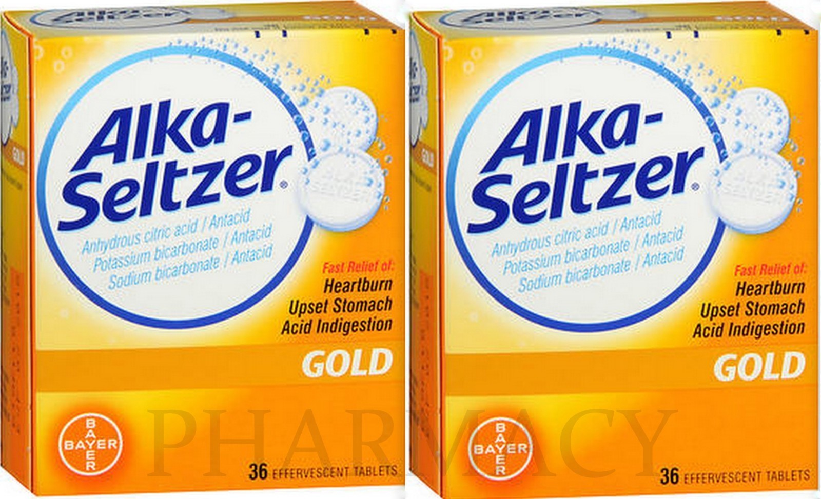 ALKA-SELTZER GOLD for Heartburn, Stomach Upset 36ct Drop Ins ( 2 pack ) ^