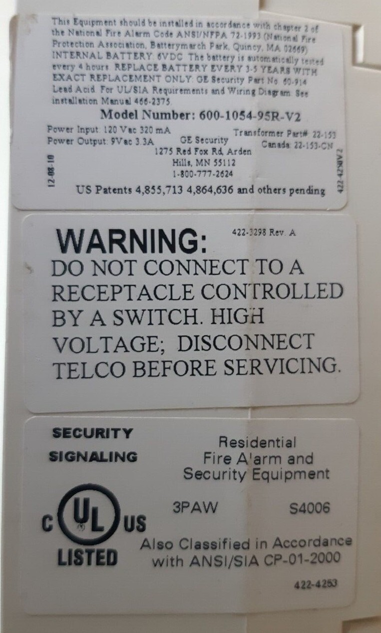 GE INTERLOGIX SIMON XT SECURITY SYSTEM