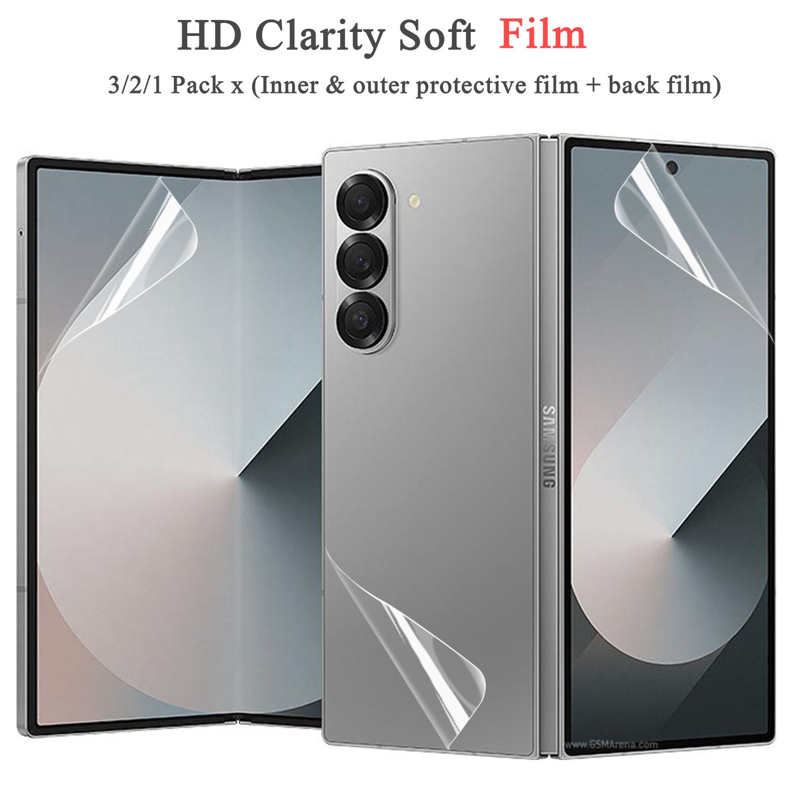 3/2/1 Packs Soft Front Inside Screen Protector for Samsung Z Fold 8 Ultra/8/7/6