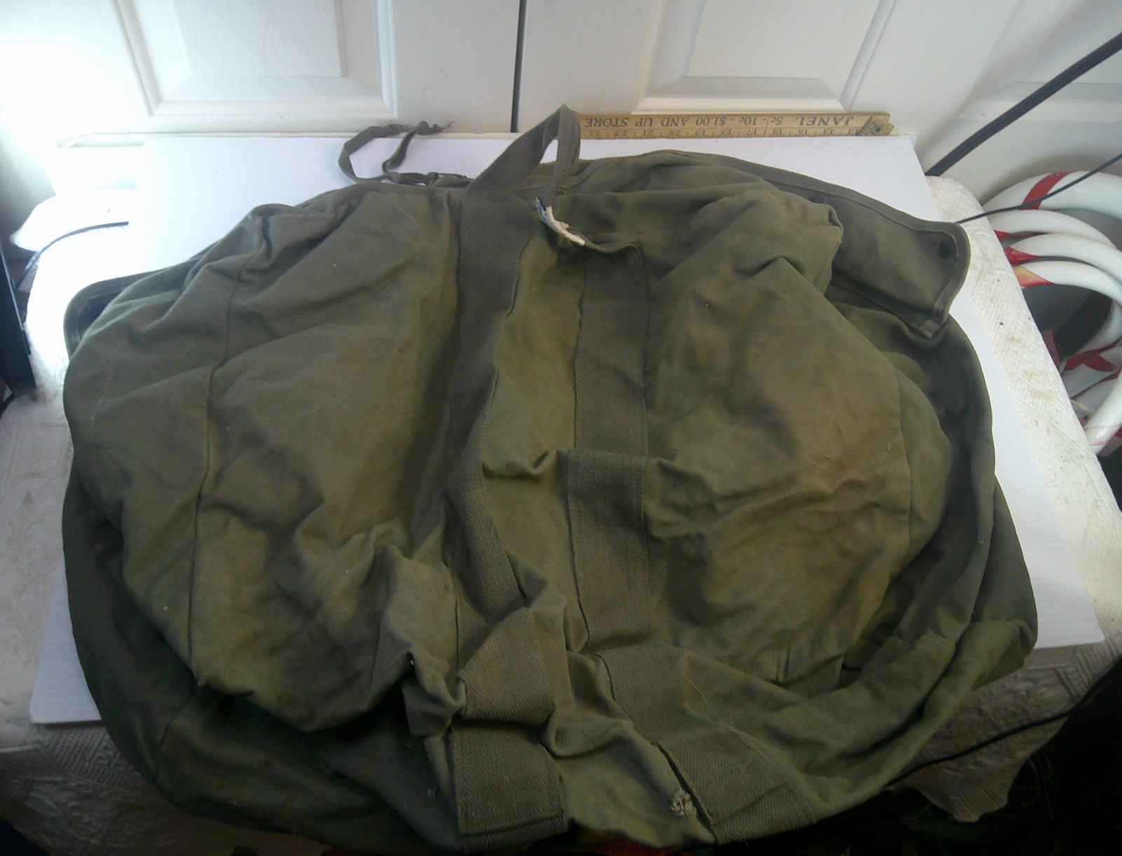 US Military Vintage Kit Bag Flyers Green Canvas Duffel Bag