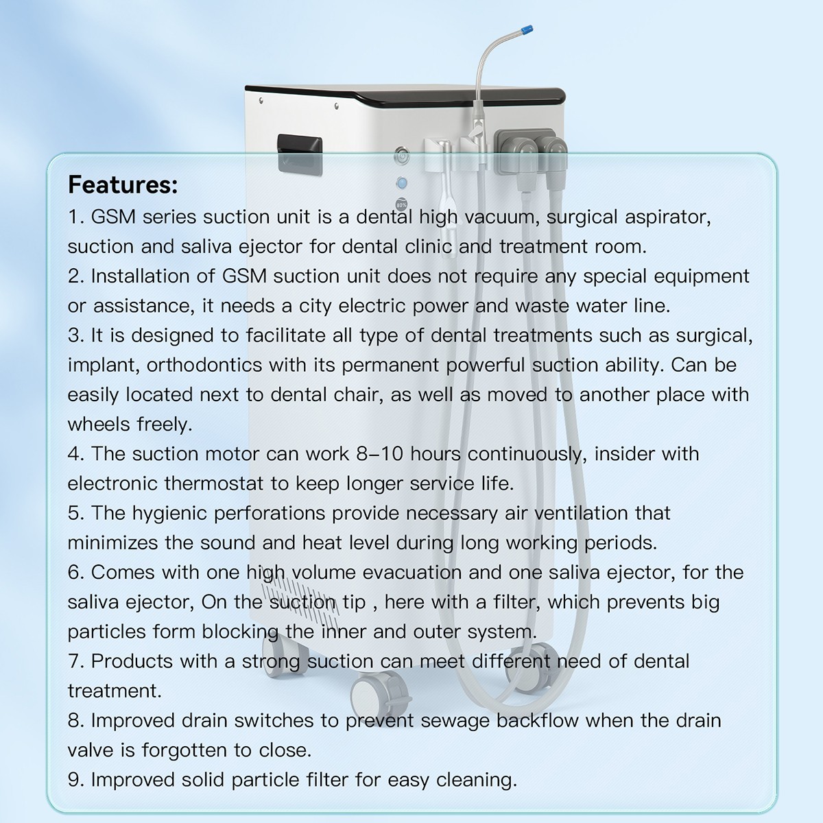 Dental Electric Suction Machine Negative Pressure System Strong Suction Unit