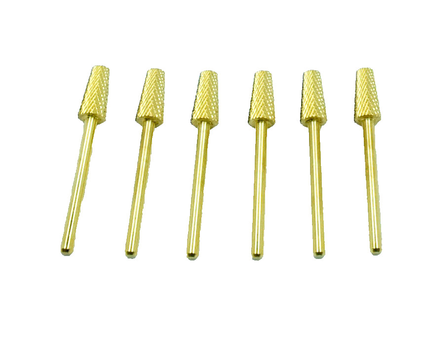 Startool Acrylic Nail Drill 3/32" Cuticle Taper Cleaner Gold *( 6 Pieces )