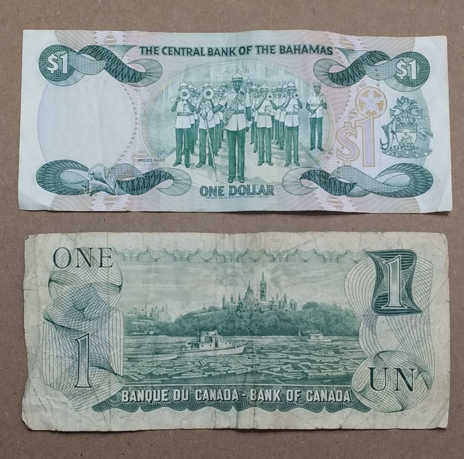 Bahamas 1974 $1 & Canada 1973 $1