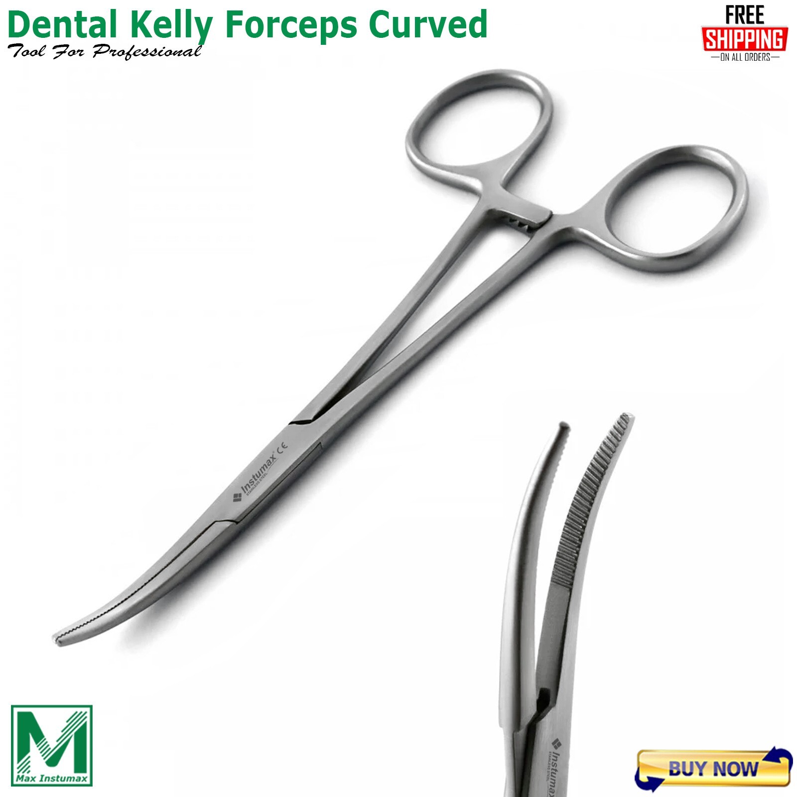 Surgical Hemostat Curved Kelly Locking Clamp Forceps 5.5'' Artery Tooth Forceps