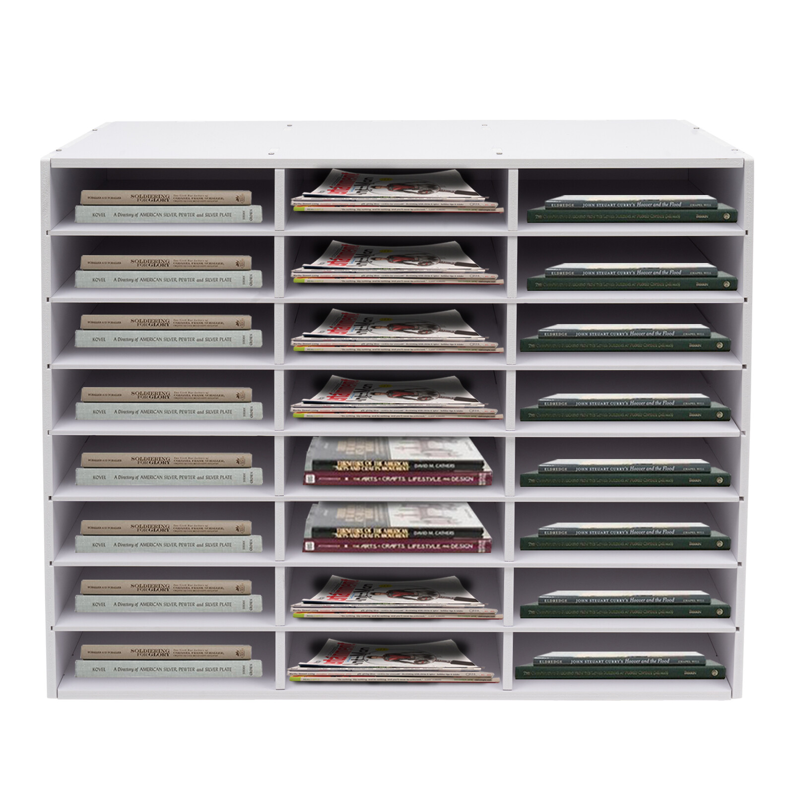 Classroom Mailbox - 24 Slots Literature Organizer, Construction Paper White