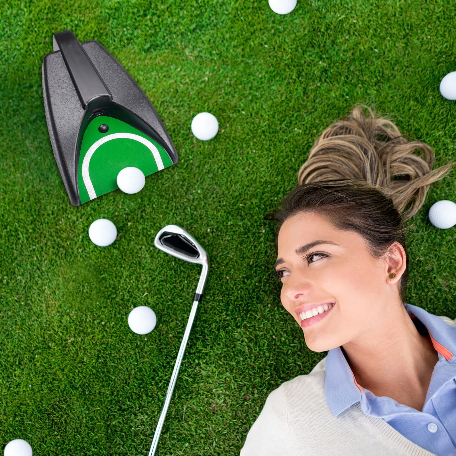 Automatic Putting Machine - Auto Returning Golf Cup Training Aid for Indoor/O...