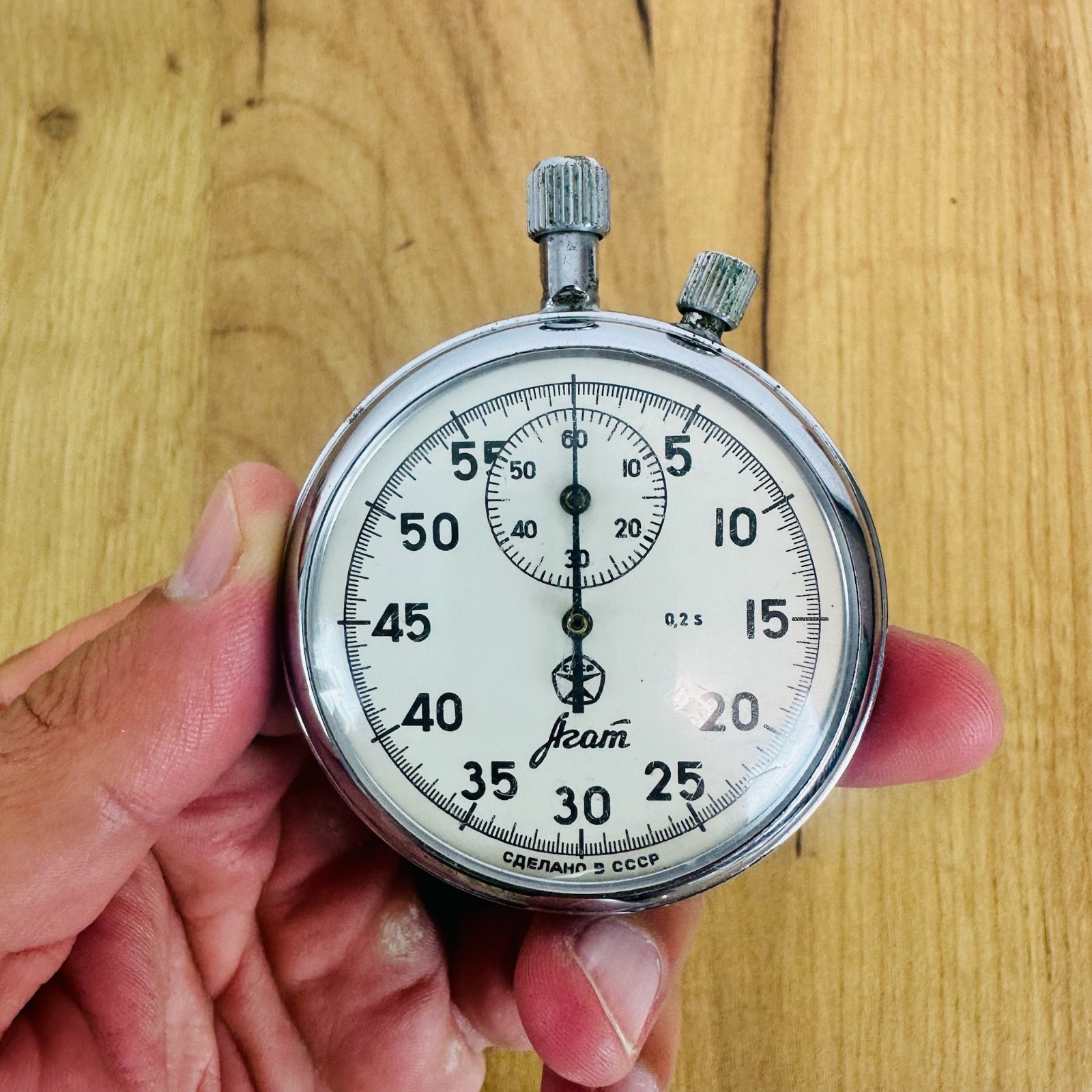 Soviet Vintage Stopwatch AGAT, USSR Mechanical Competition Stopwatch