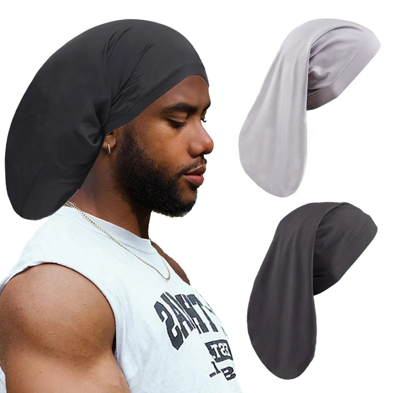 Unisex Dreadlock Cap - Long Hair Dreads Head Wrap Locs Cap for Braids & Sleep