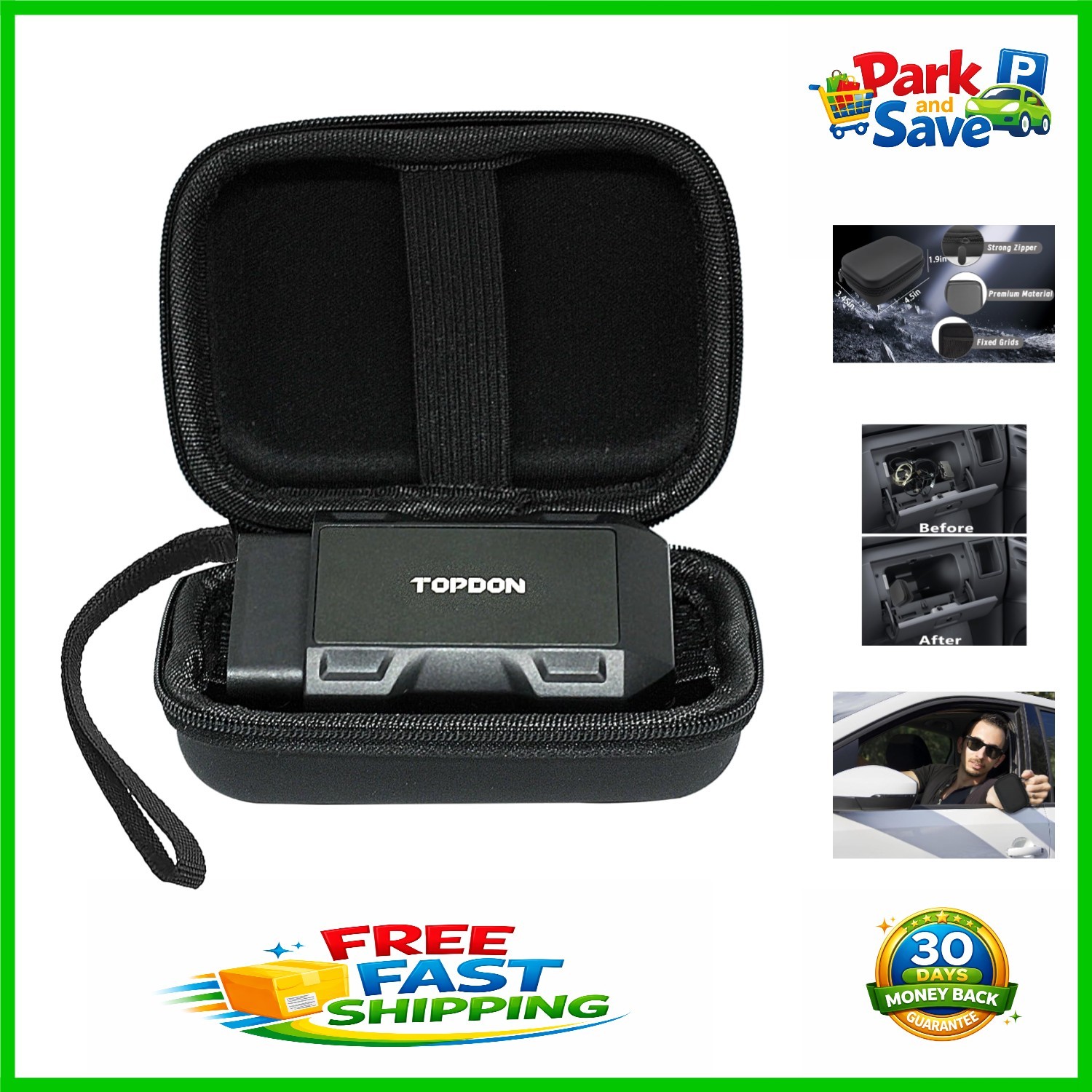 Topdon Bluetooth Scanner Case - Protective Tool Bag for TopScan/Xtool Devices