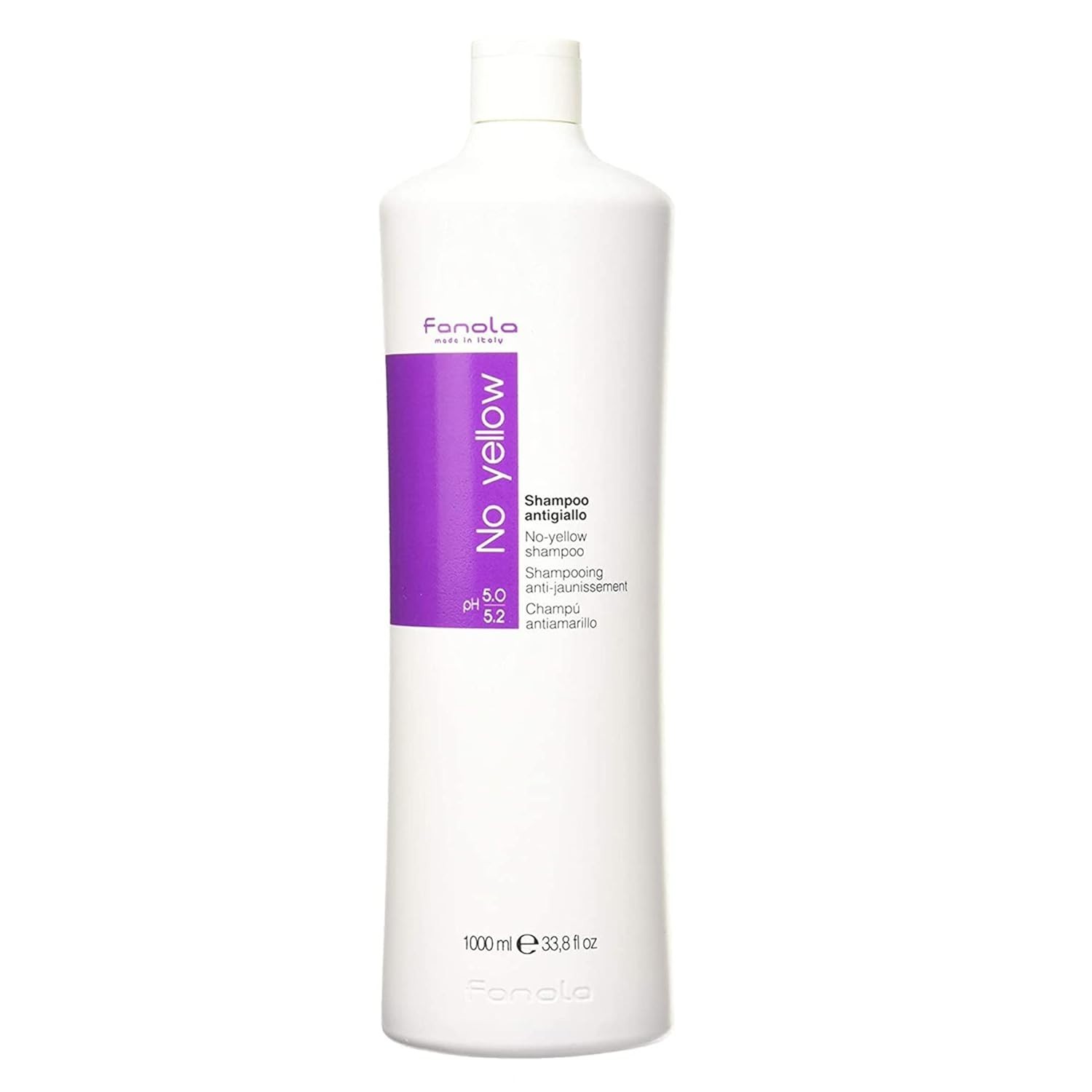 Fanola No-Yellow Purple Shampoo With Purple Violet Pigment, 1000Ml / 33.8Oz