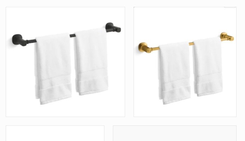 Kohler Ealing® 24" Towel Bar R31065 MATTE BLACK- Vibrant Brushed Moderne Brass