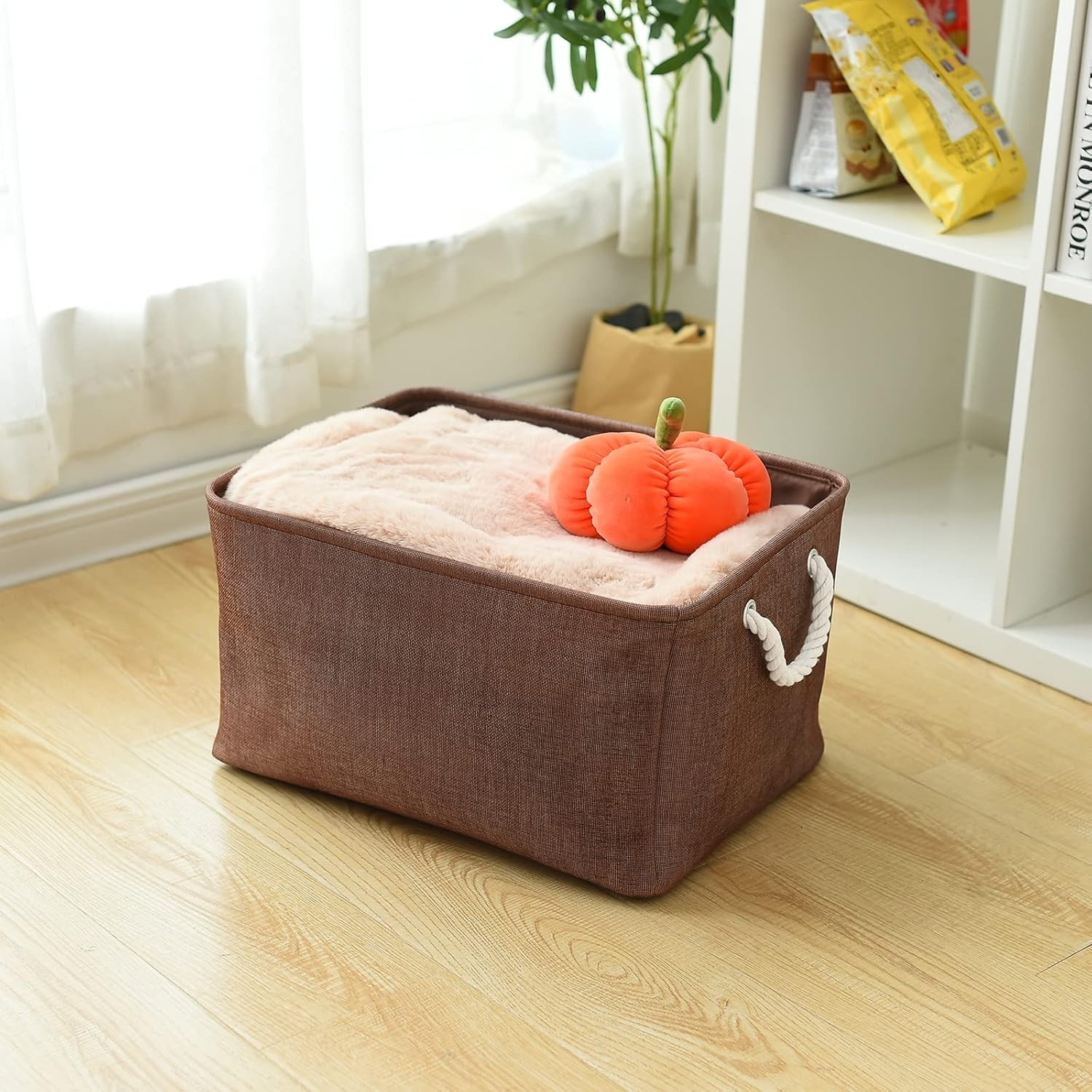 Organizational and storage baskets for organizingCollapsible storage bins