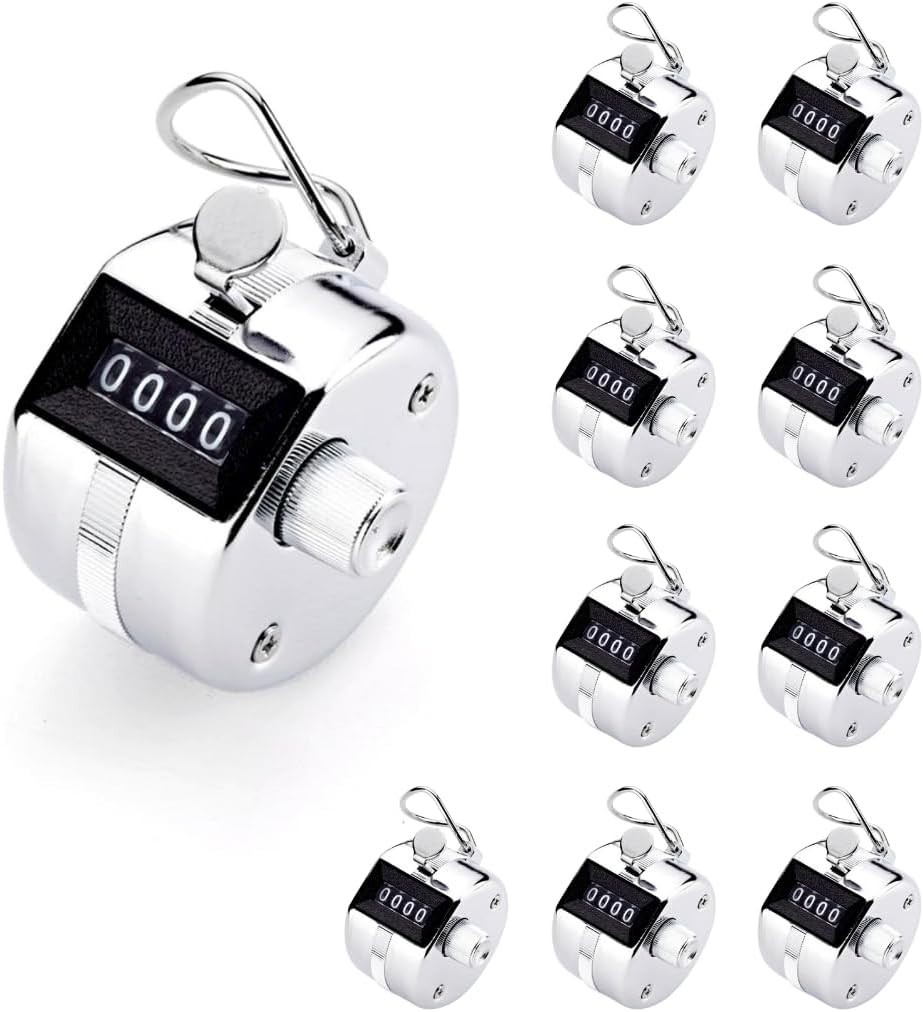 Portable Mechanical Tally Counter - 9,999 Count Capacity, No Batteries Needed