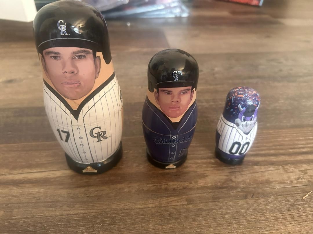 Todd Helton HOF Colorado Rockies Babooshkah Nesting Dolls Set 2003 SGA