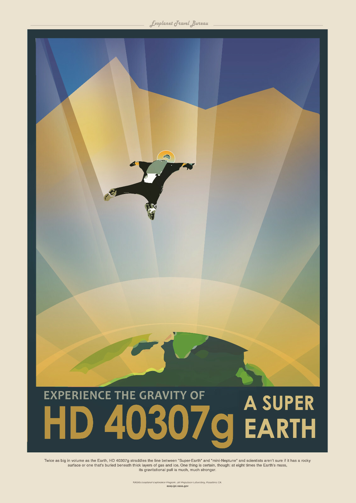 Space Poster - Exoplanet Tourism - HG 40307g - JPL - NASA - A4 Wall Art