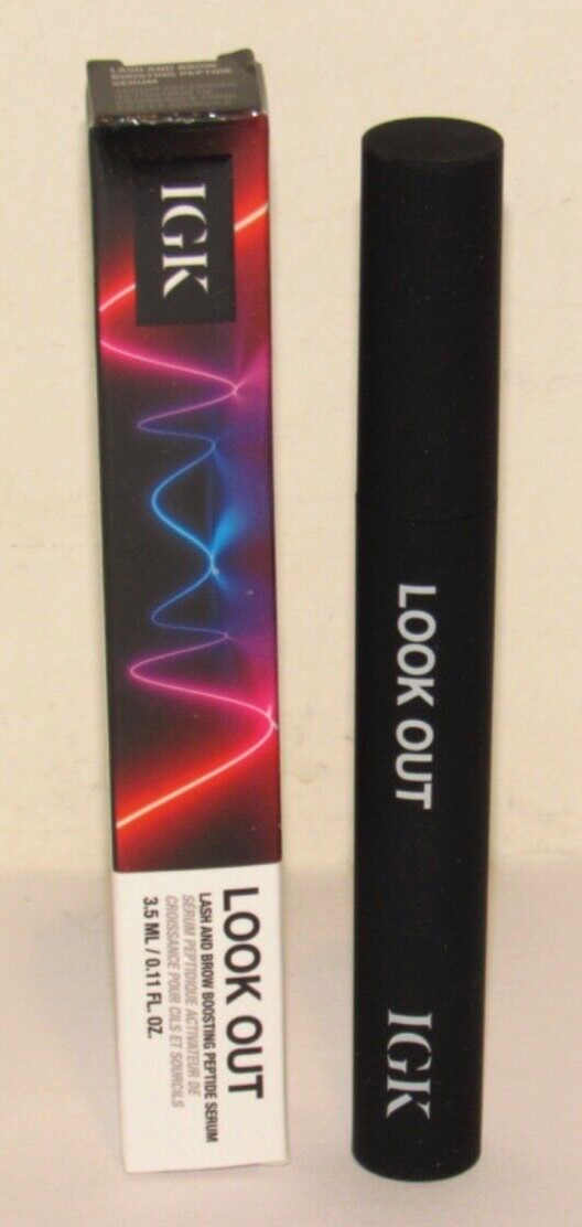 IGK Look Out Lash And Brow Boosting Peptide Growth Serum 0.11 Oz Full Size NIB