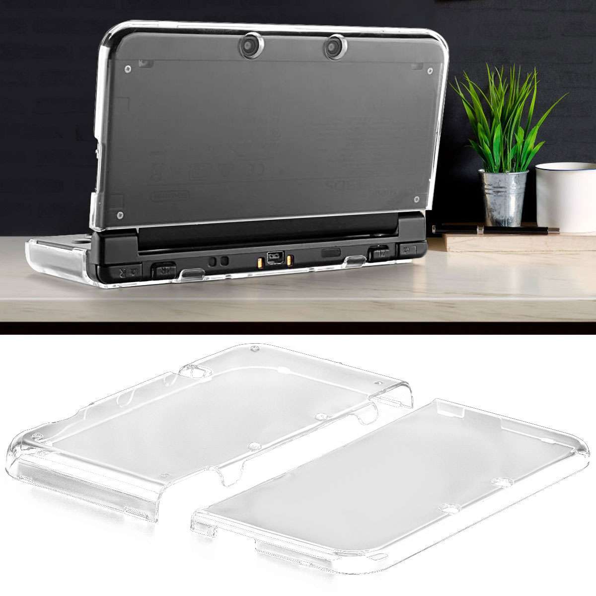 For New 2015 Nintendo 3DS XL/LL Clear Crystal Hard Shell Protective Case Cover